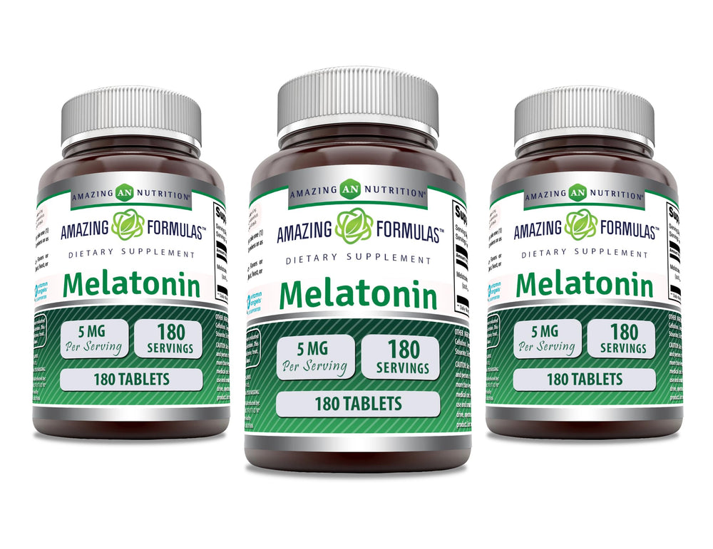 Amazing Formulas melatonin 5 mg bottle for a calm nightly routine