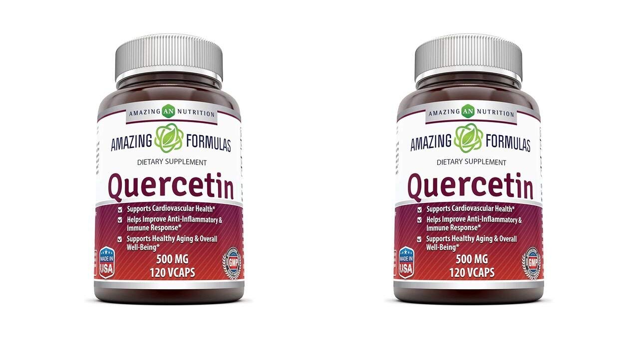 Amazing Formulas Quercetin 500 mg bottle front view for daily antioxidant support