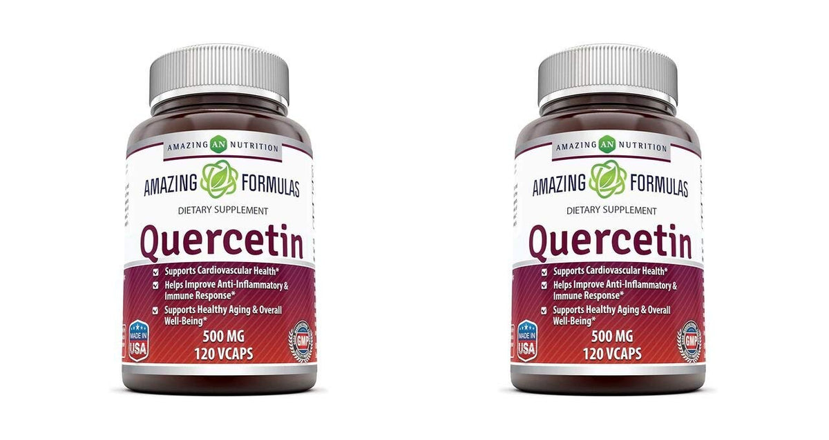 Amazing Formulas Quercetin 500 mg bottle front view for daily antioxidant support