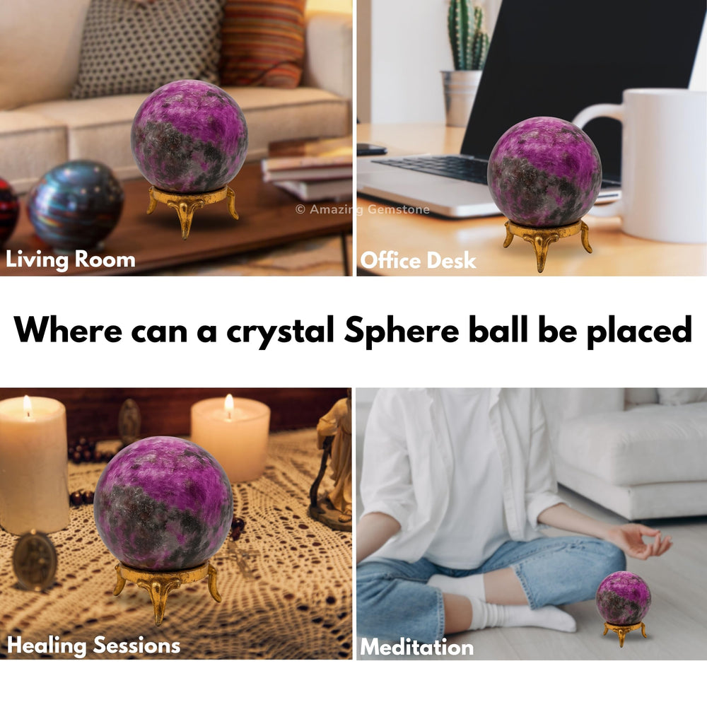 Amazing Gemstone 2-inch crystal ball fits table or altar nicely