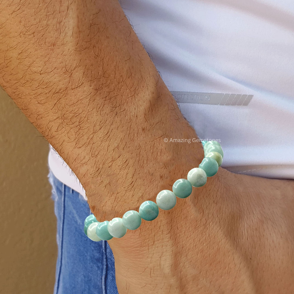 Amazing Gemstone Amazonite Bracelet thoughtful gift idea for birthdays and holidays.