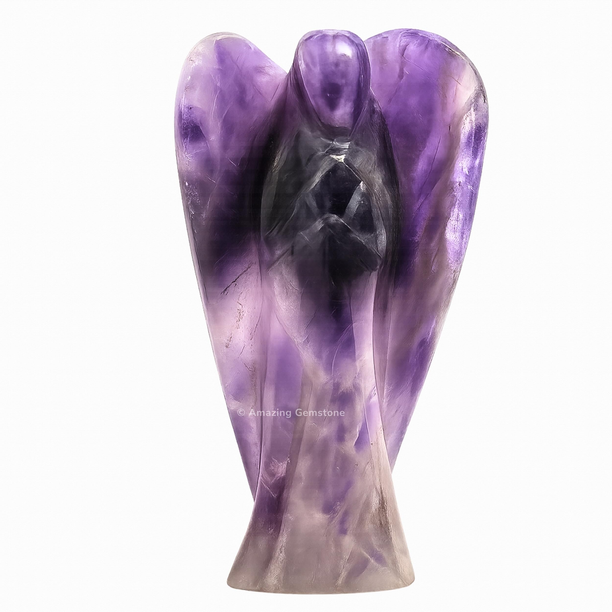 Amazing Gemstone Amethyst Angel closeup showing natural crystal detail and calm presence