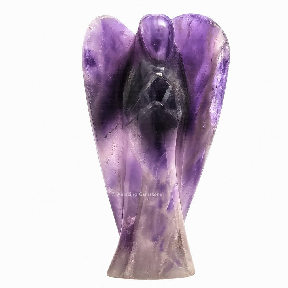 Amazing Gemstone Amethyst Angel closeup showing natural crystal detail and calm presence