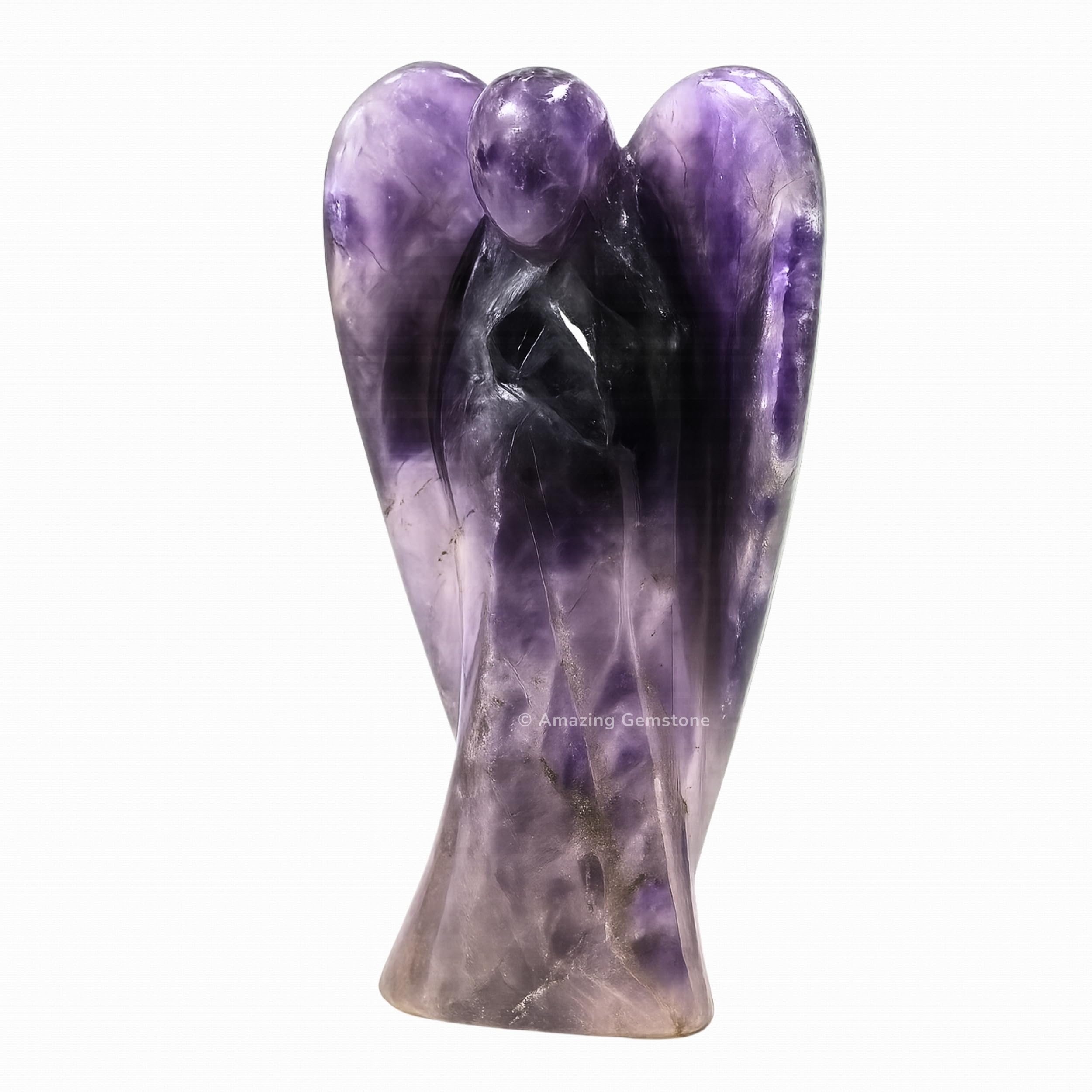 Amazing Gemstone Amethyst Angel standing figure highlighting craftsmanship