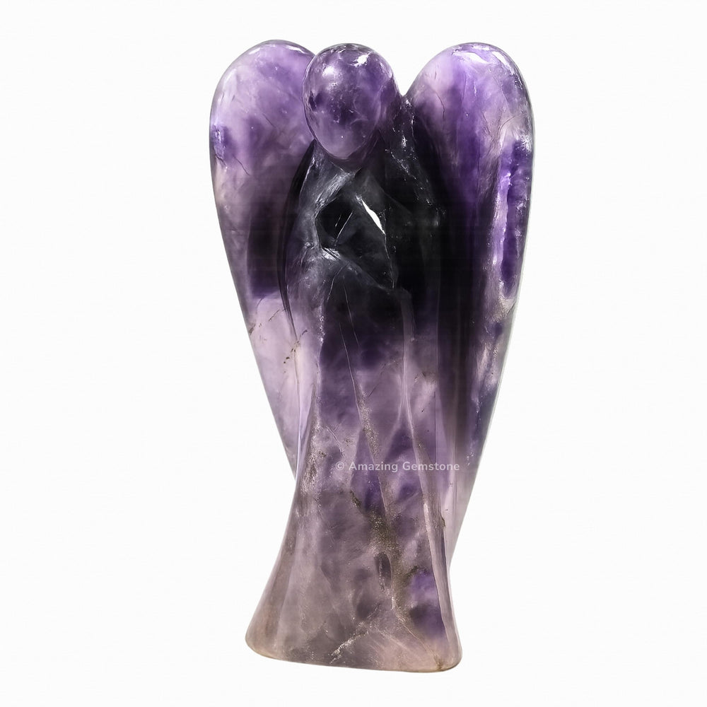 Amazing Gemstone Amethyst Angel standing figure highlighting craftsmanship