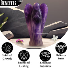 Amazing Gemstone Amethyst Crystal Angel closeup with vibrant purple hues