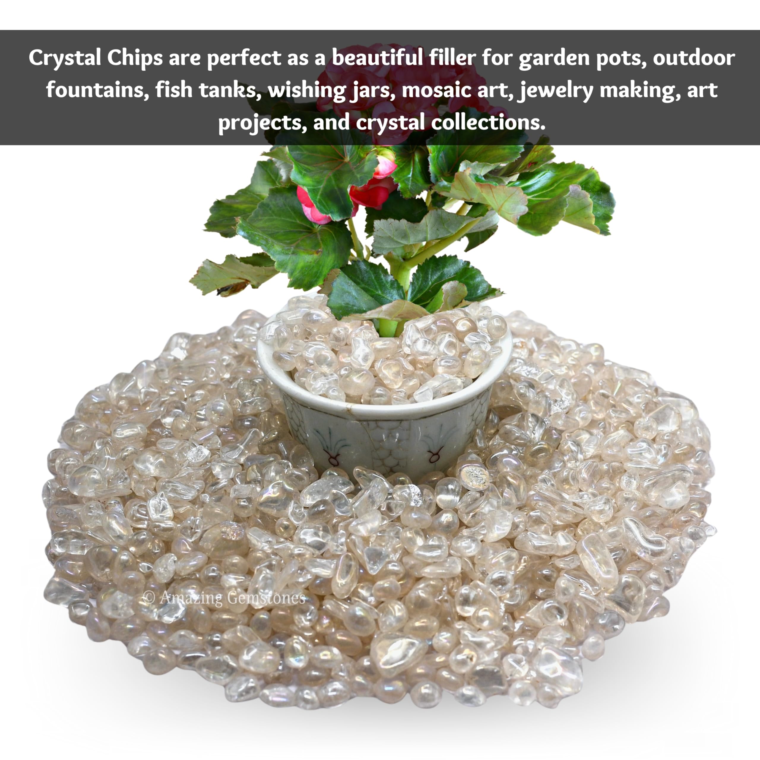 Amazing Gemstone Angel Aura quartz chips for fountain decor and display.