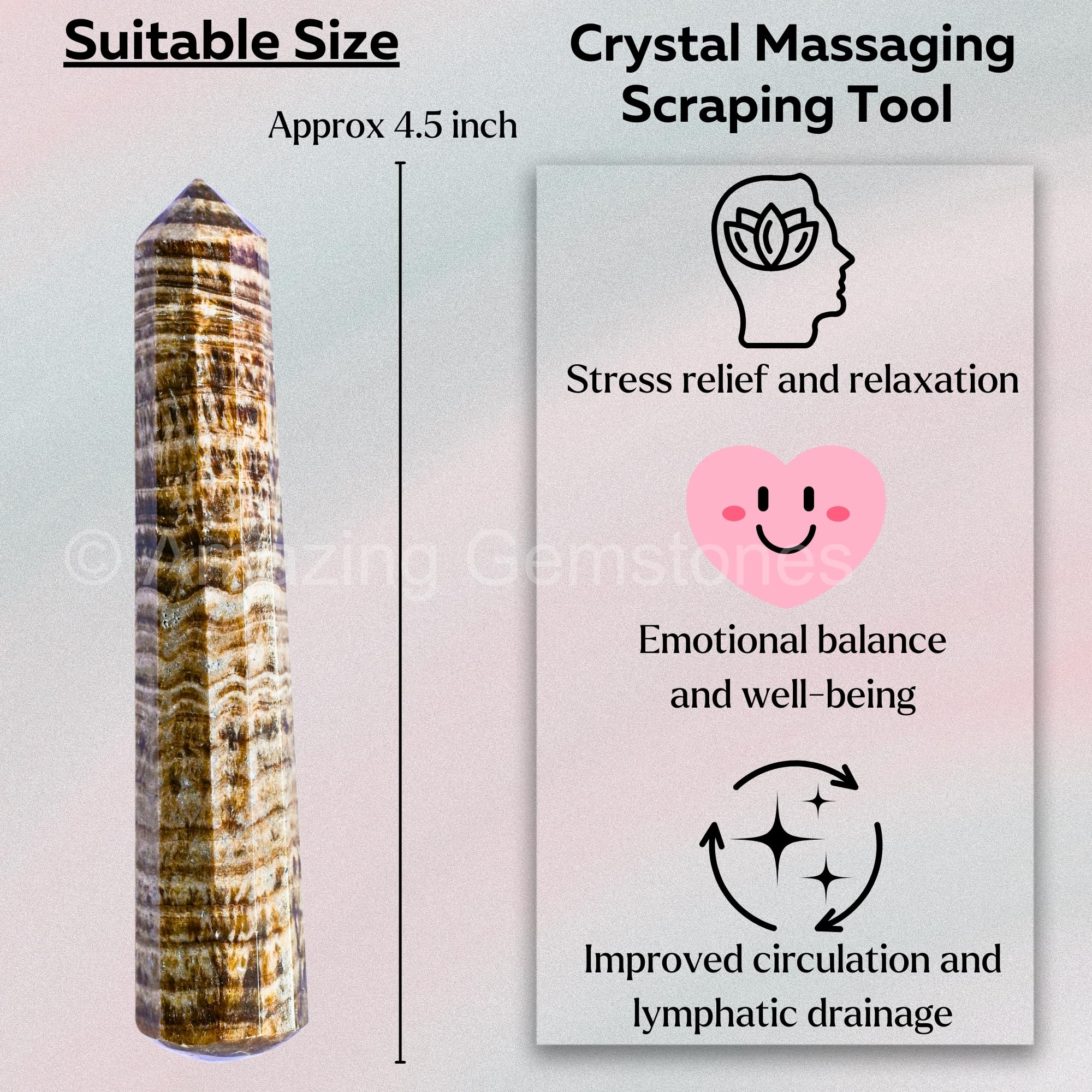 Amazing Gemstone Aragonite Wand in hand for neck and back relief