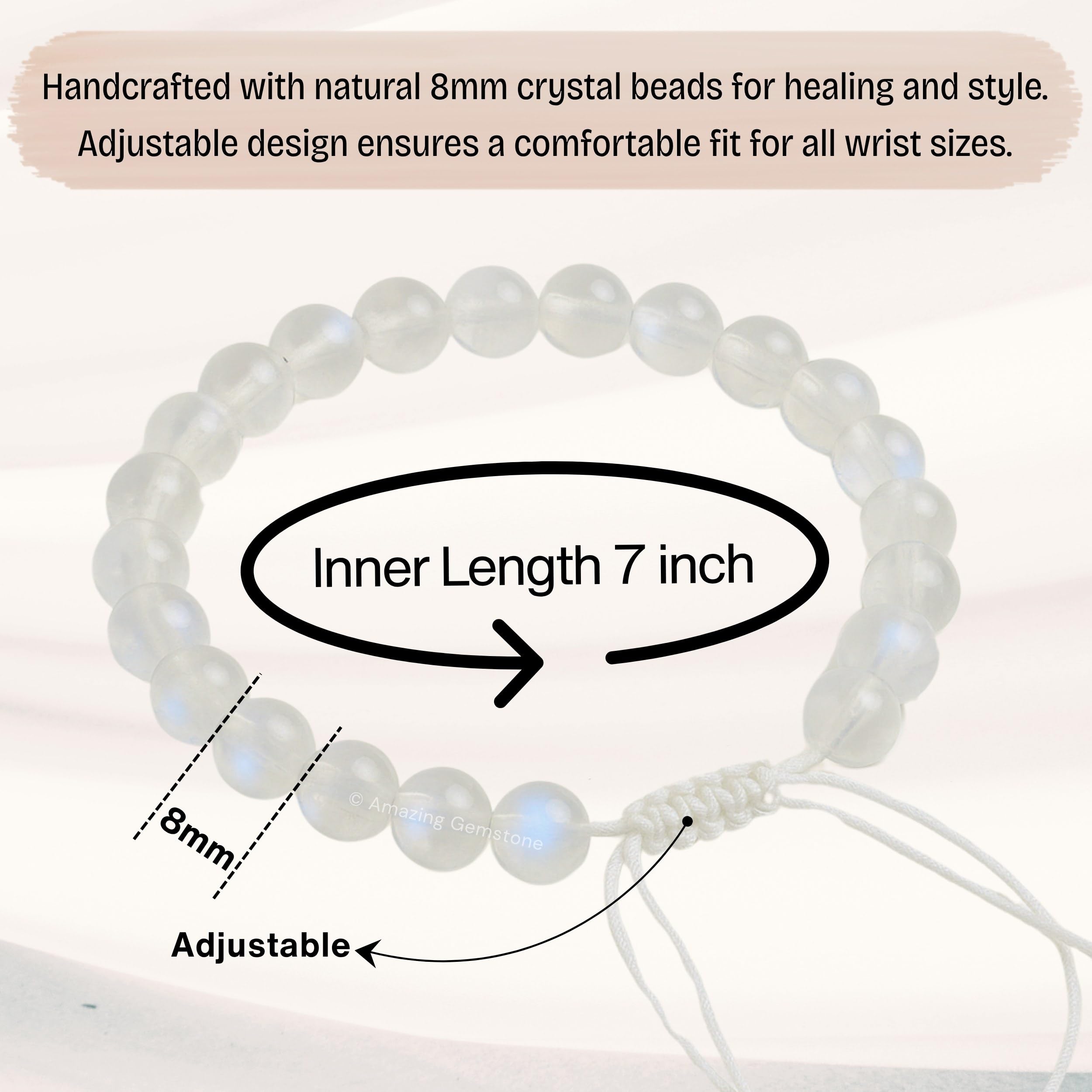 Amazing Gemstone natural beads bracelet crafted by hand for authentic style.