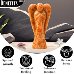Amazing Gemstone Authentic Sunstone Angel, hand sorted and ethically sourced for a genuine feel.