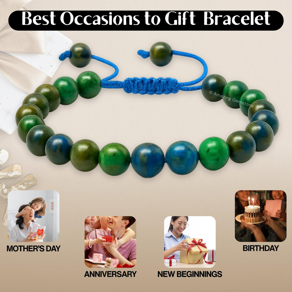 Amazing Gemstone Azurite Bracelet grounding vibes for casual outfits.