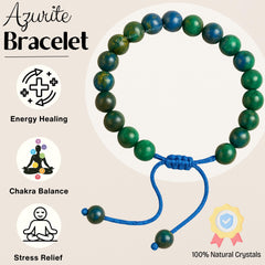 Amazing Gemstone Azurite Bracelet packaging in zip bag for gifting.