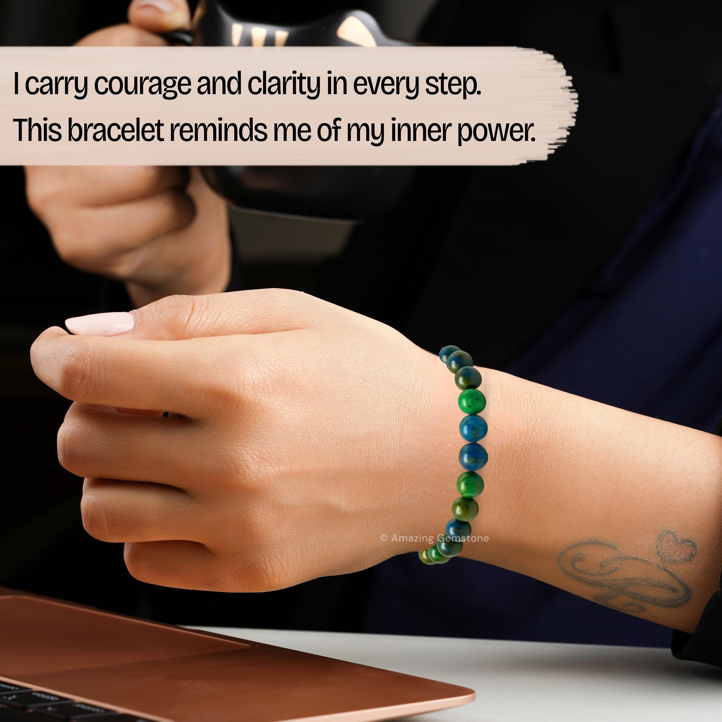 Amazing Gemstone Azurite Bracelet unisex design suitable for him or her.