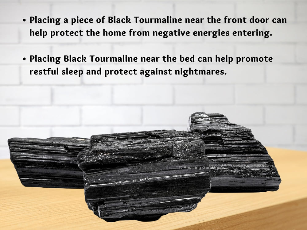Amazing Gemstone Black Tourmaline crystal with velvet pouch ready for gifting.