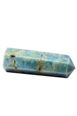 Amazing Gemstone Caribbean Calcite Tower apex close-up concentrates energy for meditation and clarity.