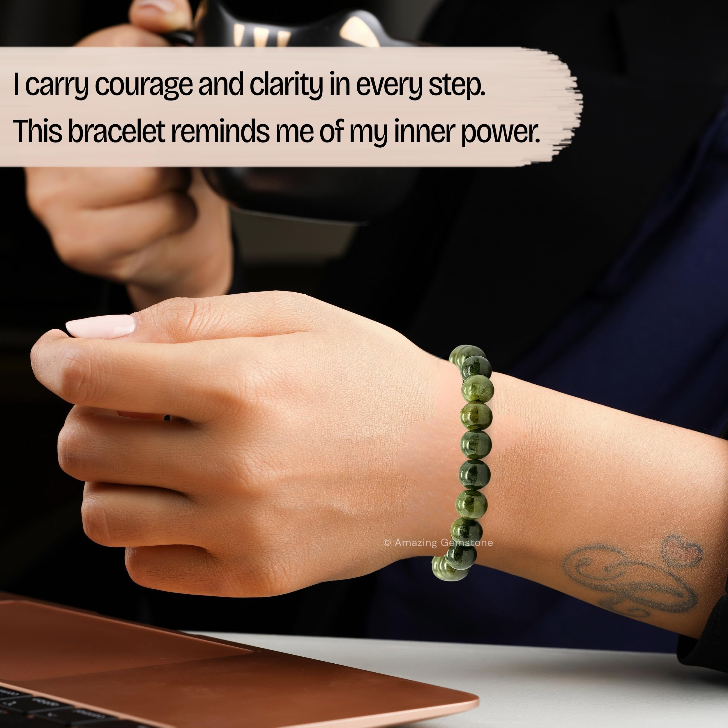 Amazing Gemstone Chrome Diopside Bracelet makes a thoughtful gift for many occasions.
