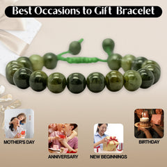 Amazing Gemstone Chrome Diopside Bracelet feels cool to the touch and comfortable daily wear.