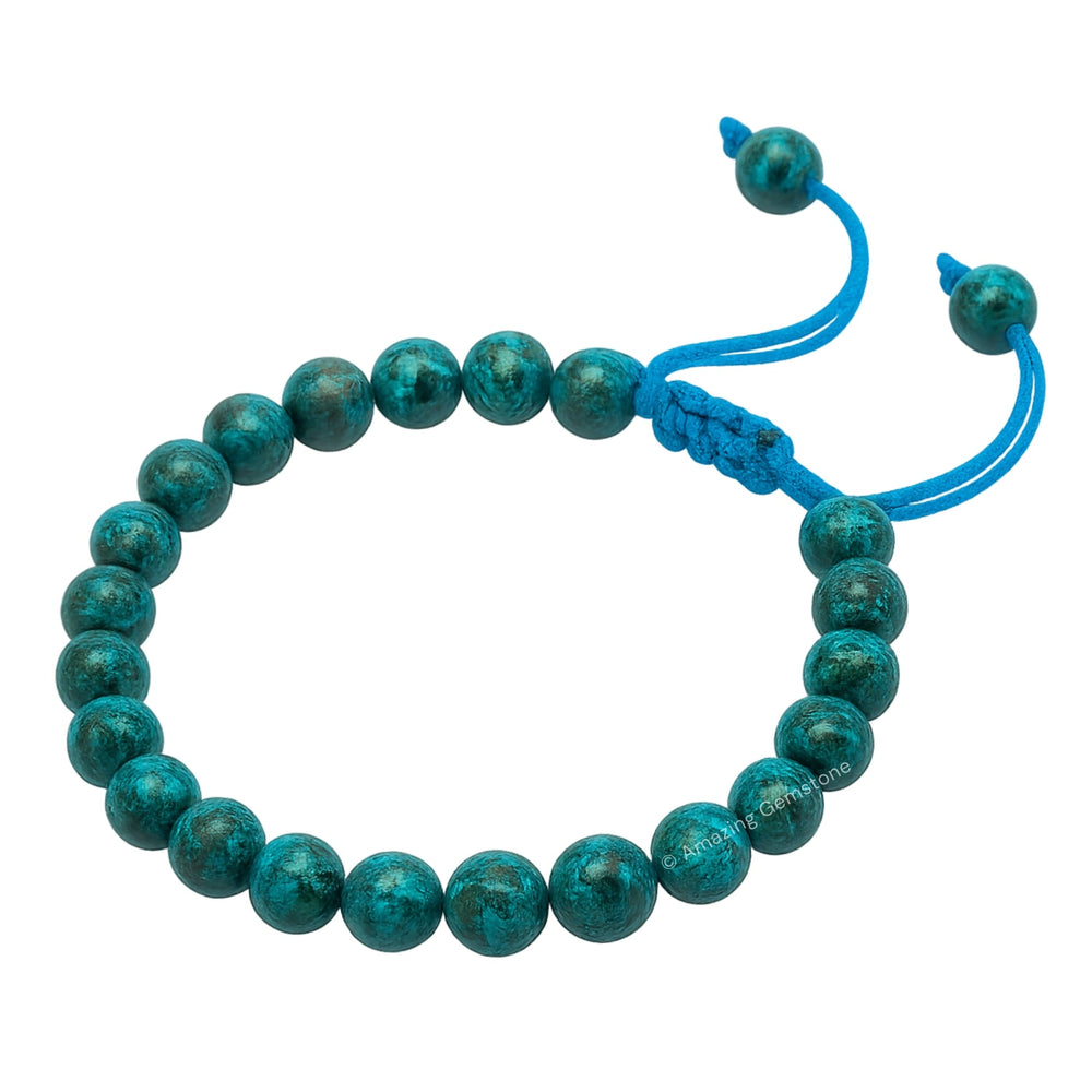 Amazing Gemstone Chrysocolla bracelet adjustable fit on wrist.