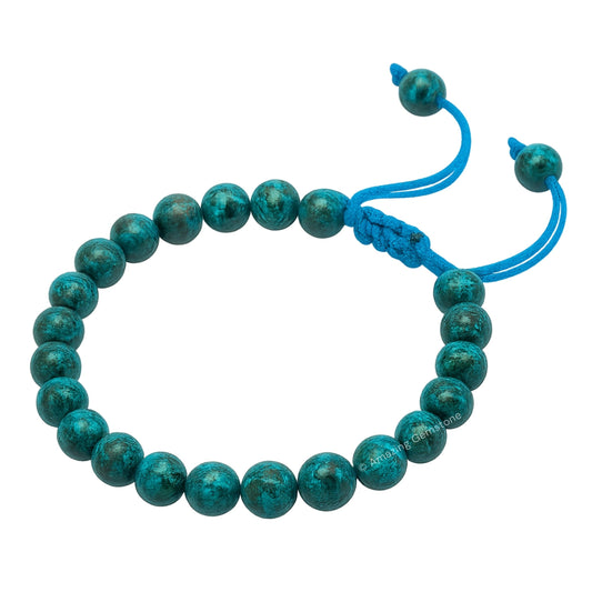 Amazing Gemstone Chrysocolla bracelet adjustable fit on wrist.
