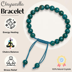Amazing Gemstone Chrysocolla bracelet packaging in zip bag for gifting.