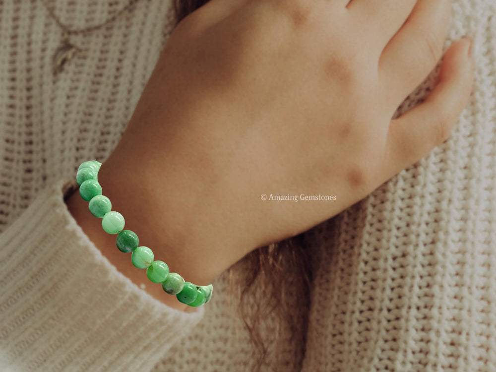 Amazing Gemstone Chrysoprase bracelet packaging zip bag ensures safe gifting.