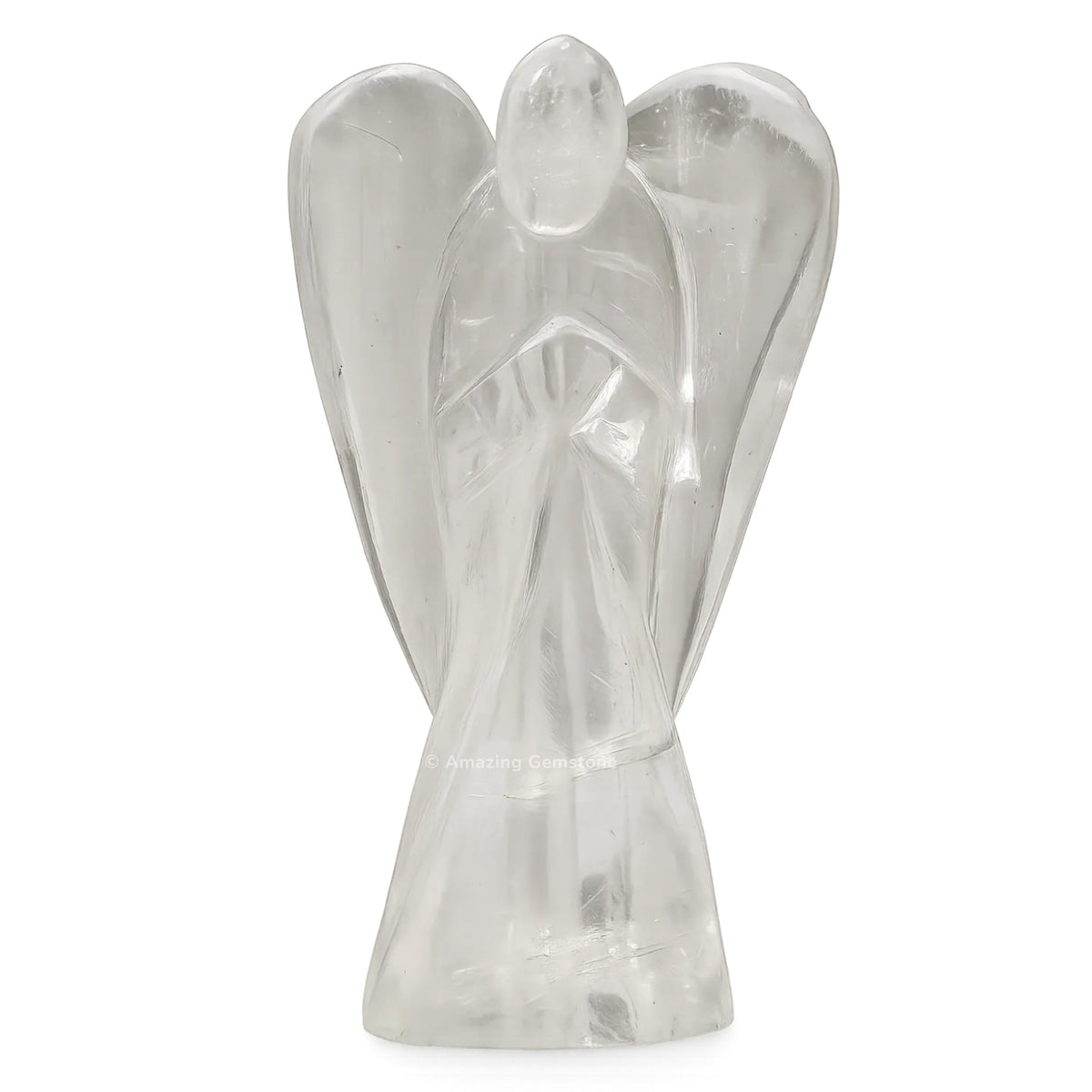 Amazing Gemstone Clear Quartz Angel close-up showing natural clarity and protective energy.