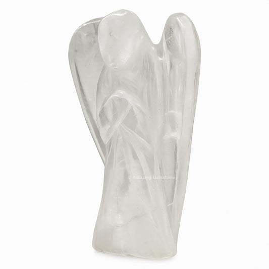 Amazing Gemstone Clear Quartz Angel wings detail suggesting a serene, calming presence.