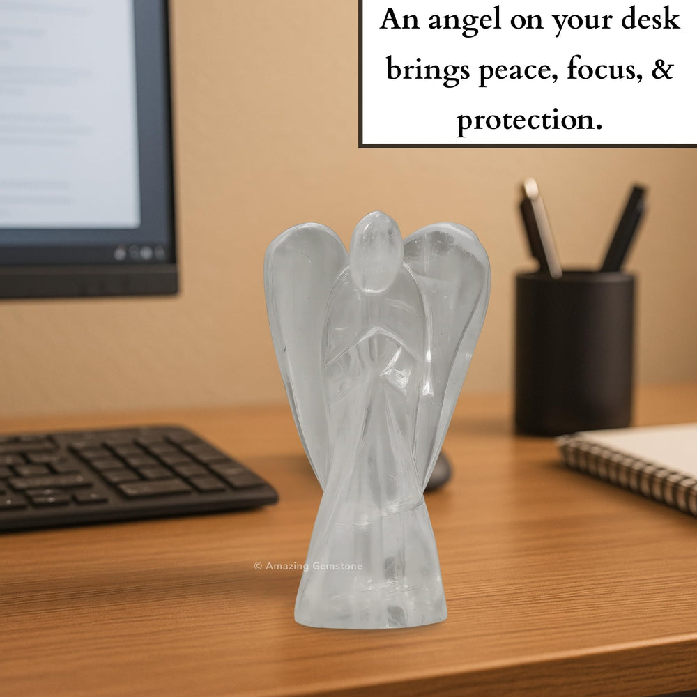 Amazing Gemstone Clear Quartz Angel gift-ready with certificate of authenticity included.