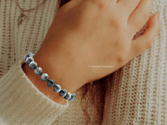 Amazing Gemstone Grey Cats Eye Bracelet adjustable for comfortable fit.