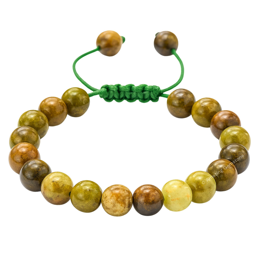 Amazing Gemstone Grossular Garnet Green Bracelet with 8mm beads for everyday style.