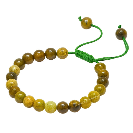 Amazing Gemstone Grossular Garnet Green Bracelet adjustable for a comfortable fit.
