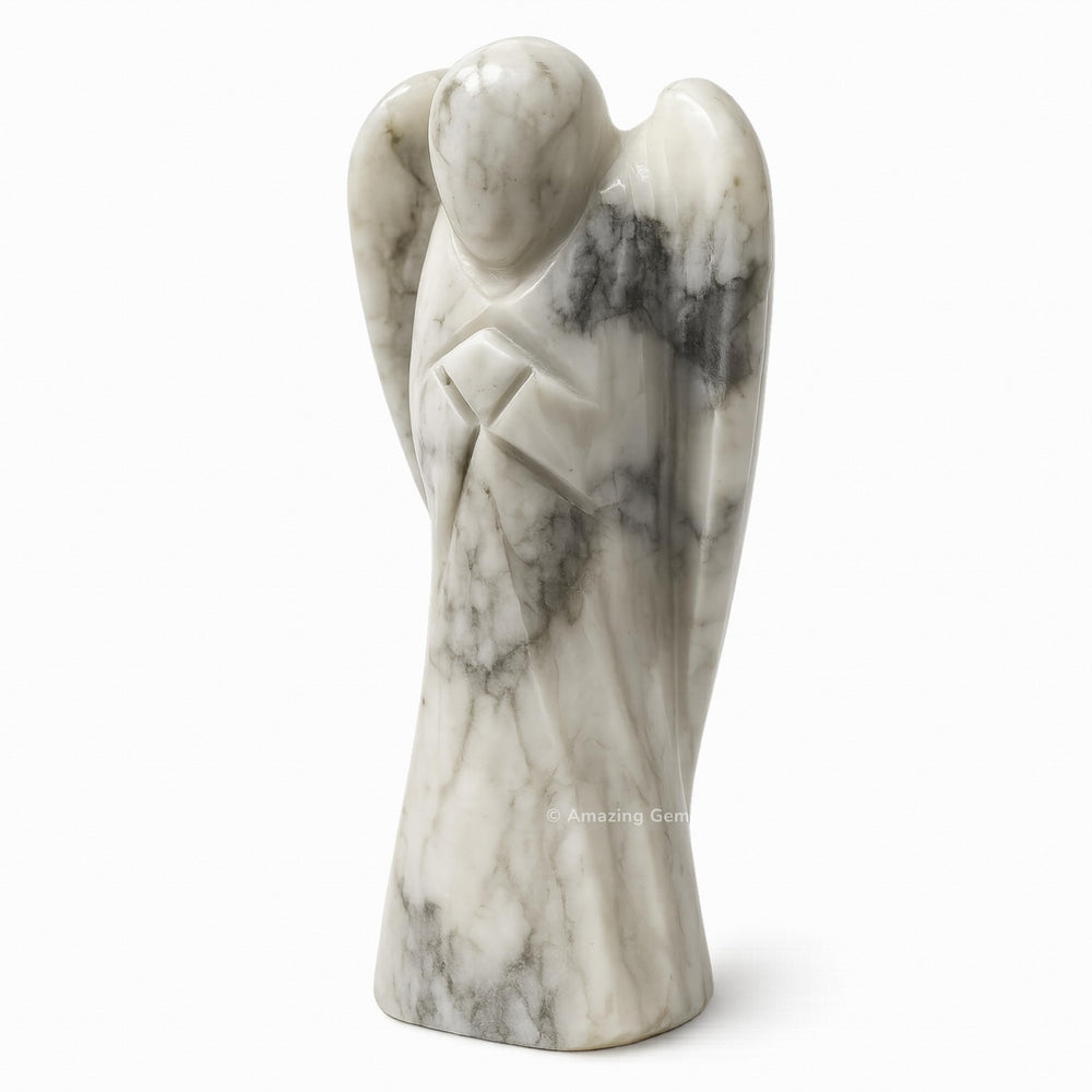 Amazing Gemstone Howlite Angel gift ideal for Mother's Day or special occasions.