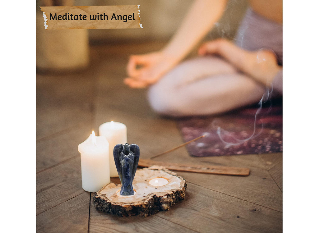 Amazing Gemstone Iolite Angel includes authenticity certificate for trusted sourcing.