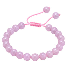 Amazing Gemstone Kunzite Bracelet close-up of 8mm beads for elegant wearable style.