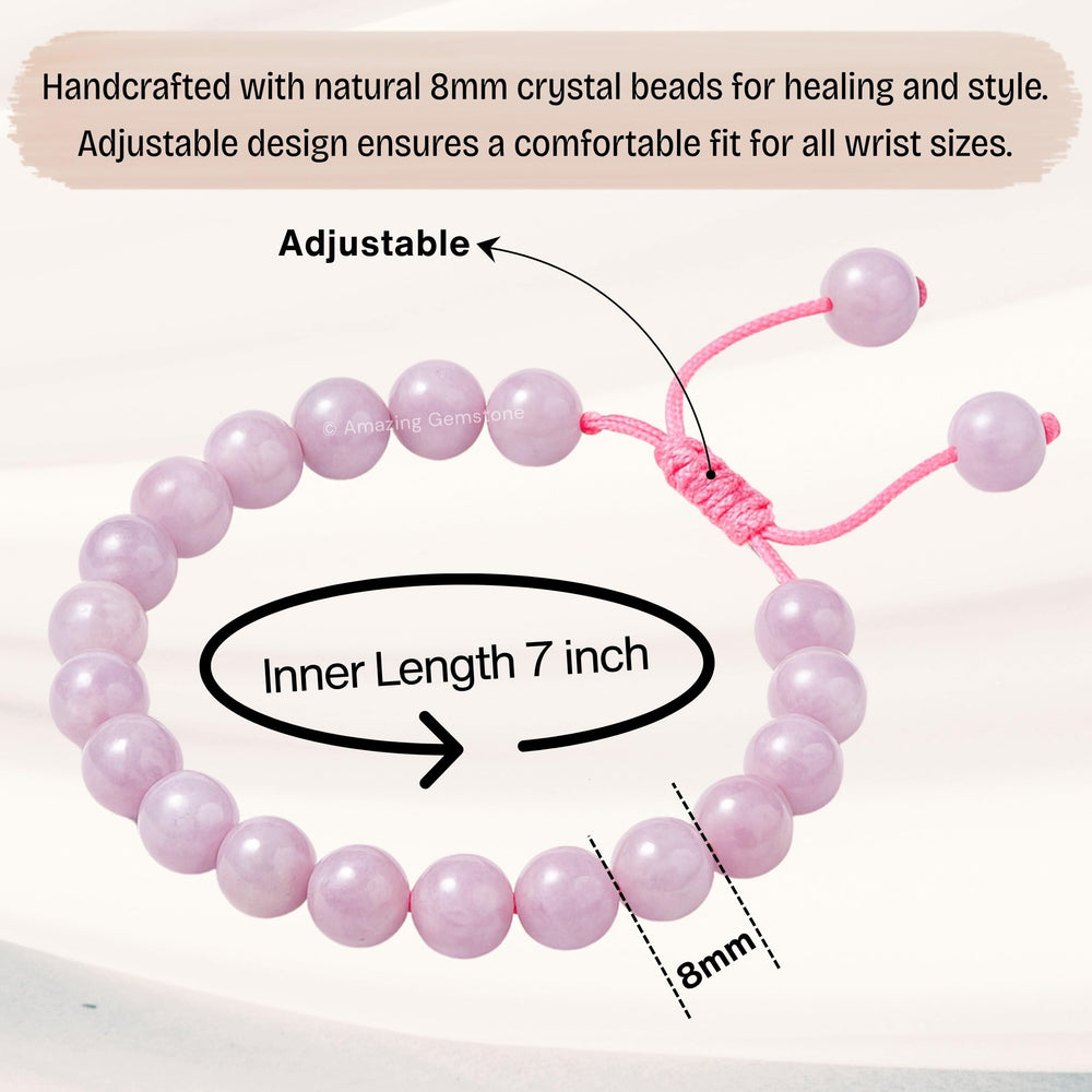 Amazing Gemstone Kunzite Bracelet includes certificate of authenticity for reassurance.