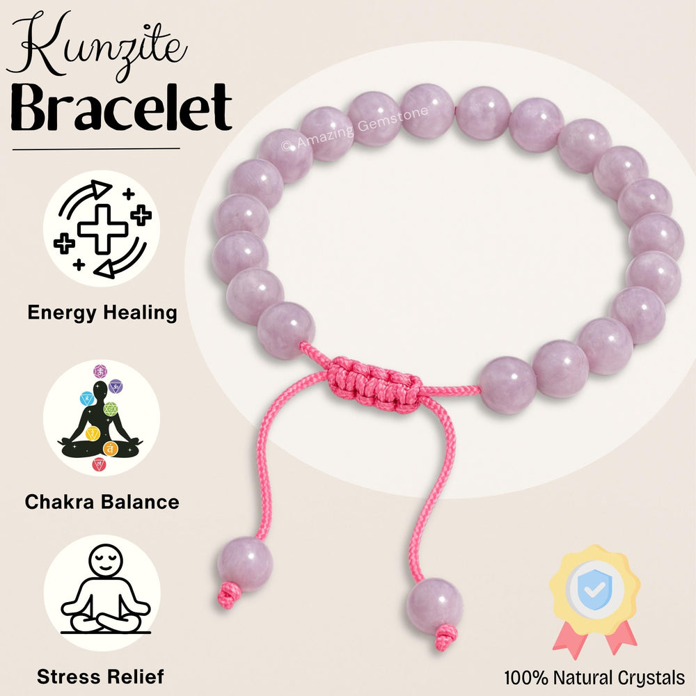 Amazing Gemstone Kunzite Bracelet packaging in a zip bag for gifting readiness.