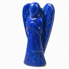 Amazing Gemstone lapis lazuli angel 4-inch figure highlighted for protection and decor