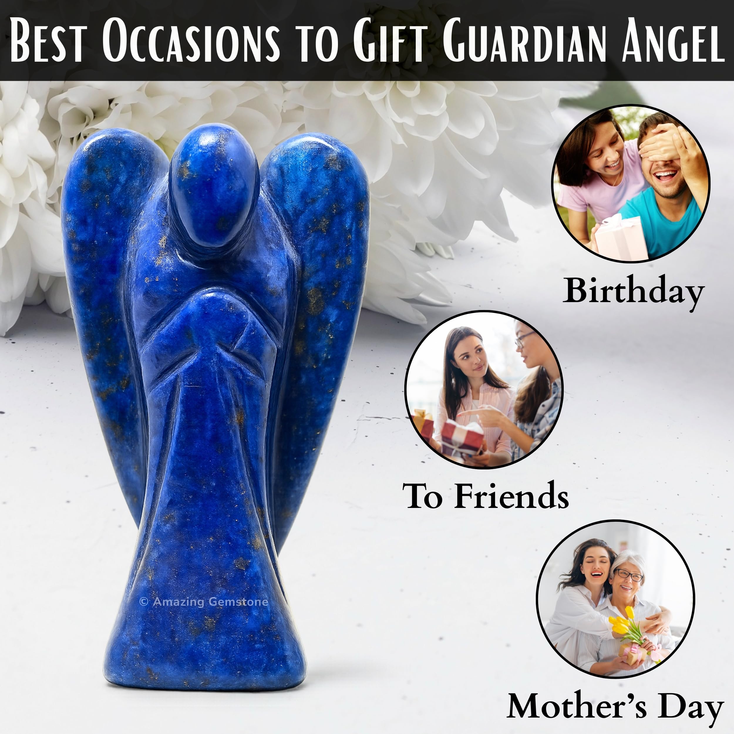 Amazing Gemstone lapis lazuli angel Mother’s Day gift idea and keepsake