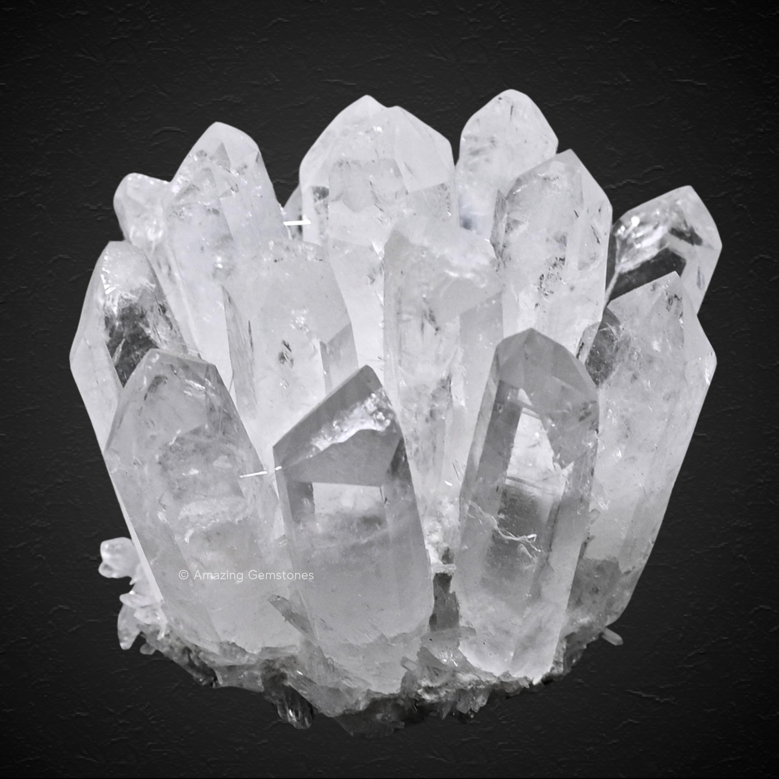 Amazing Gemstone large clear quartz cluster points handcrafted piece with unique formation.