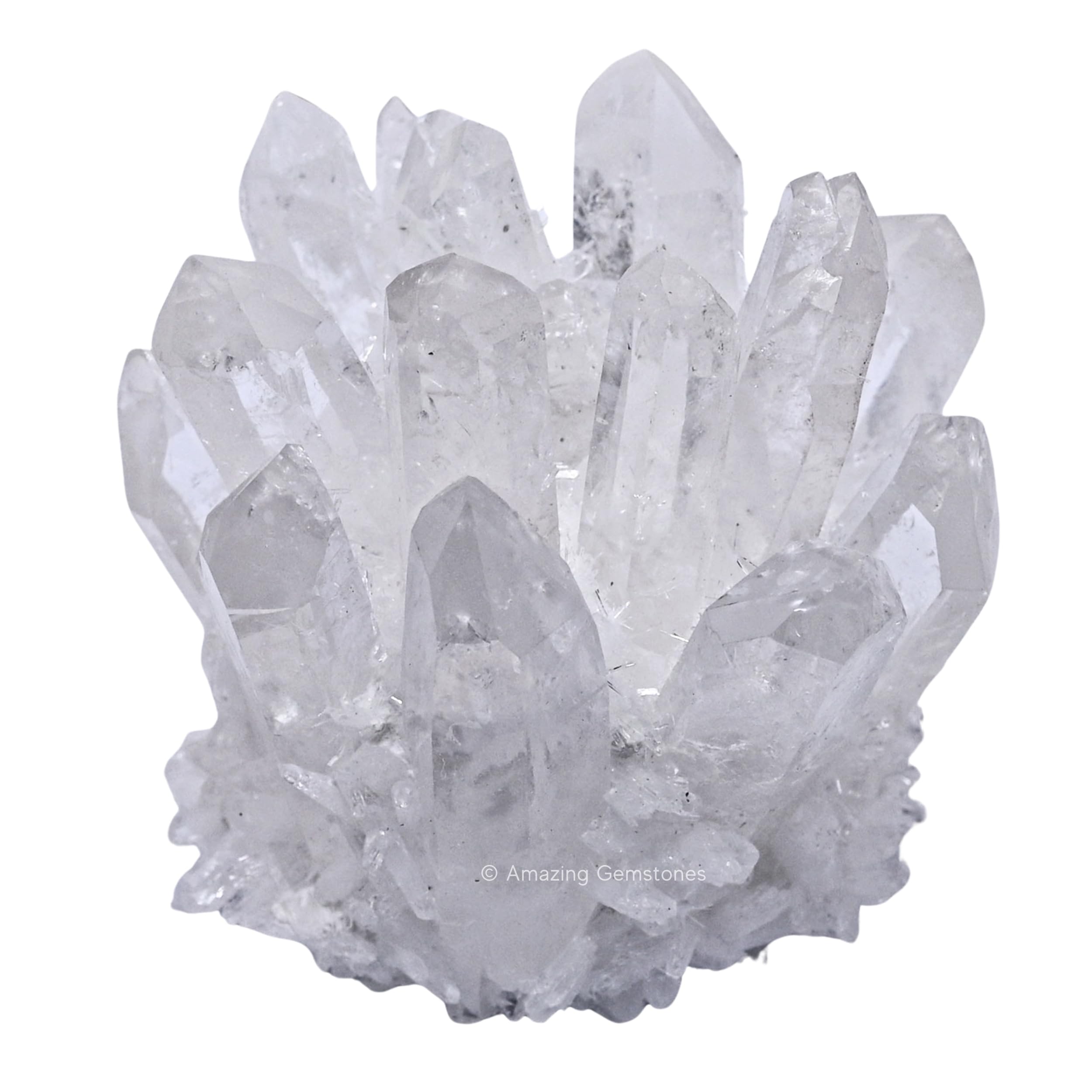 Amazing Gemstone large clear quartz cluster points home decor display adds natural elegance.