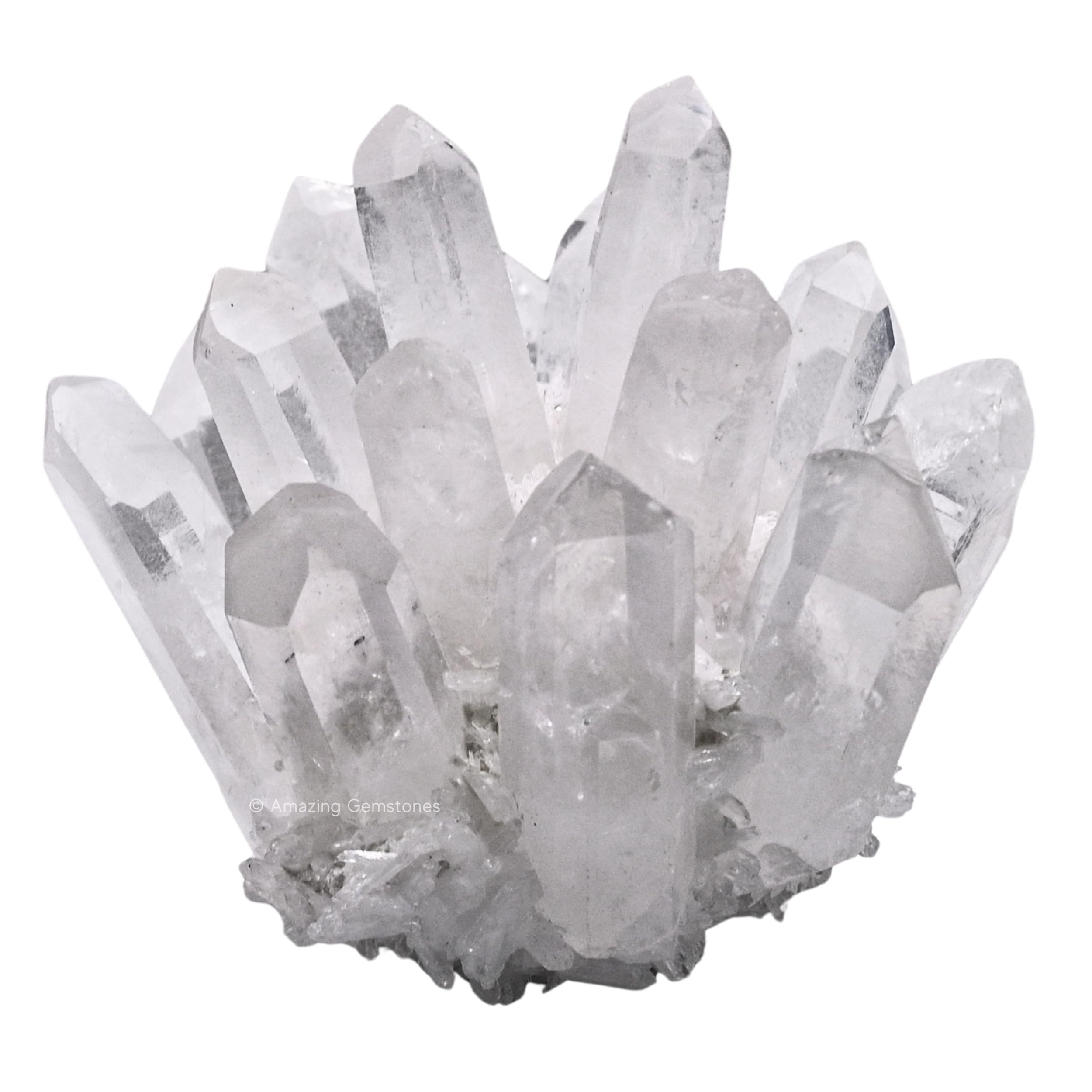 Amazing Gemstone large clear quartz cluster points meditation centerpiece for calm focus.