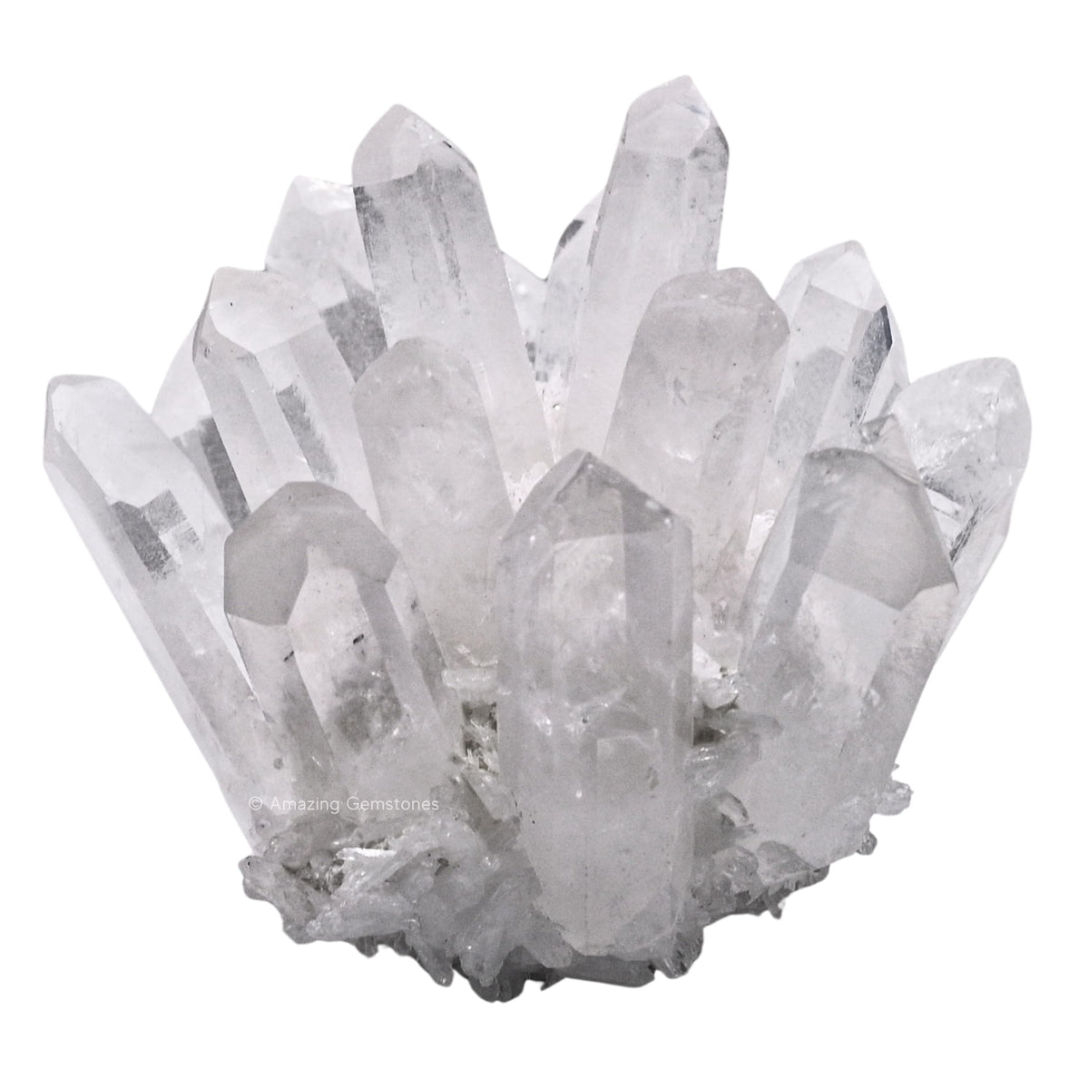 Amazing Gemstone large clear quartz cluster points meditation centerpiece for calm focus.