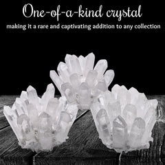 Amazing Gemstone large clear quartz cluster points stunning centerpiece for living spaces.