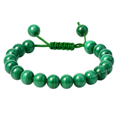 Amazing Gemstone Malachite bracelet with 8mm beads showing rich green tones and craftsmanship.