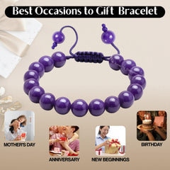 Amazing Gemstone phosphodorite bracelet product shot highlights adjustable fit.