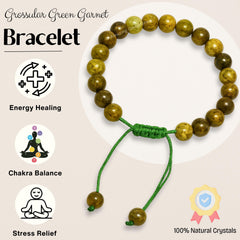 Amazing Gemstone Grossular Garnet Green Bracelet provides grounding vibes for calm daily use.