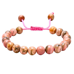 Amazing Gemstone Rhodochrosite Bracelet with 8mm beads for balanced energy.