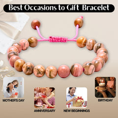 Daily wear of Amazing Gemstone Rhodochrosite Bracelet for calm focus.