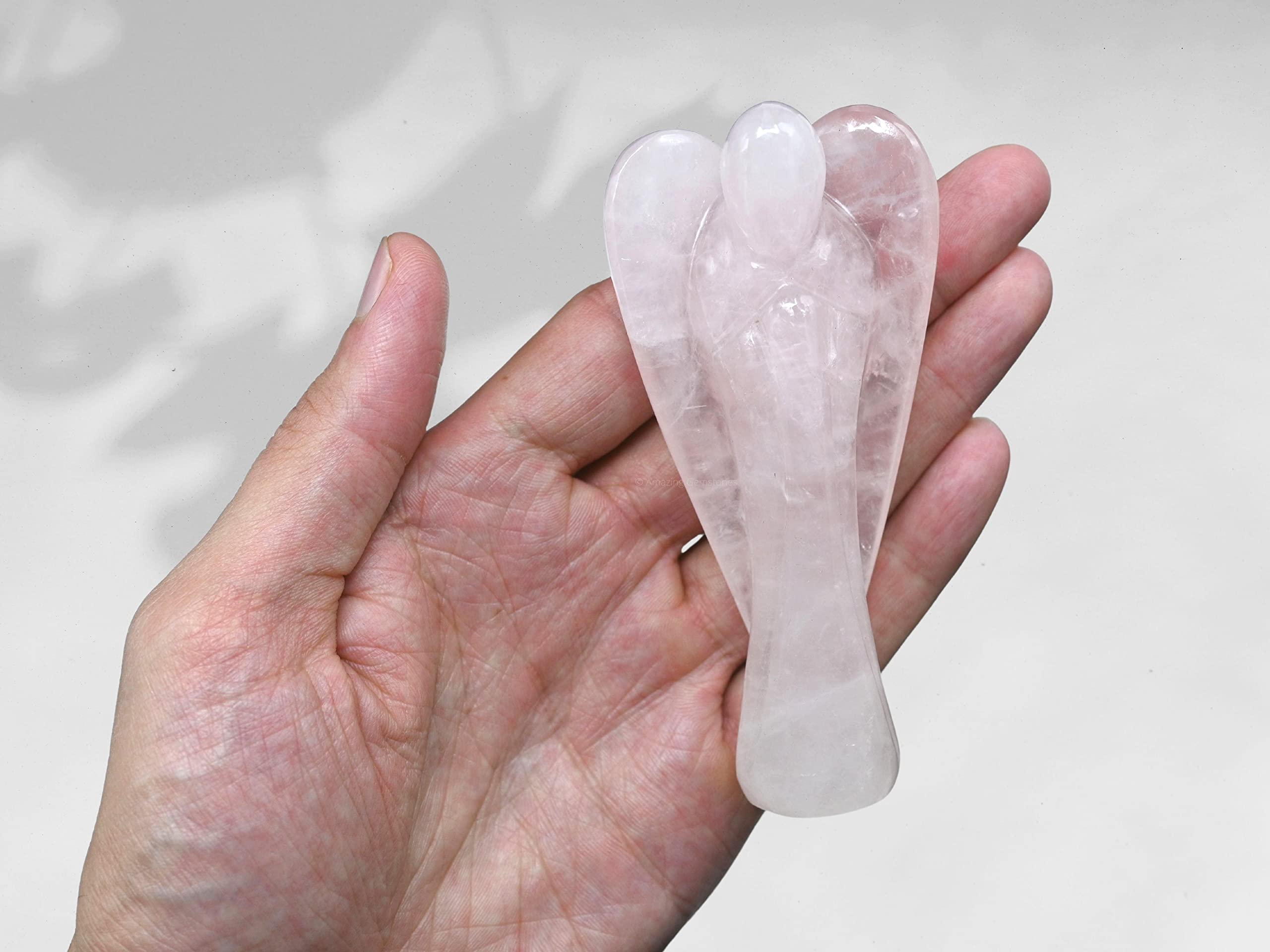 Amazing Gemstone Rose Quartz Angel authenticity certificate included with purchase.