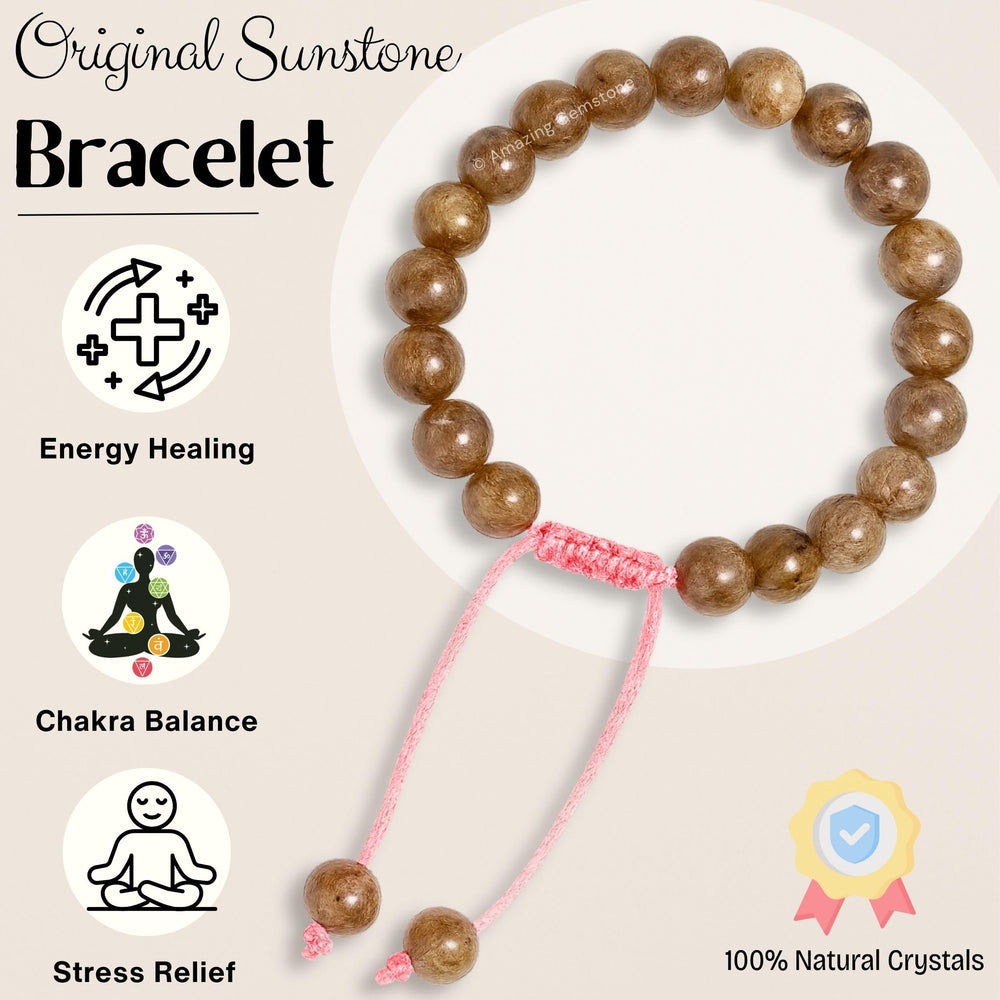Amazing Gemstone sunstone bracelet packaging highlighting gift-ready presentation.